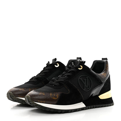 Louis Vuitton Suede Monogram Run Away Sneakers 38.5 Black 3 of 8