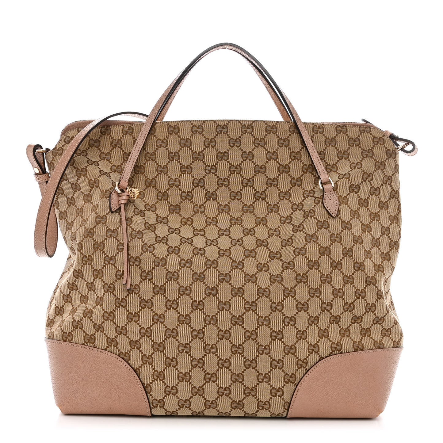 Monogram Large Bree Foldover Tote Beige Soft Pink