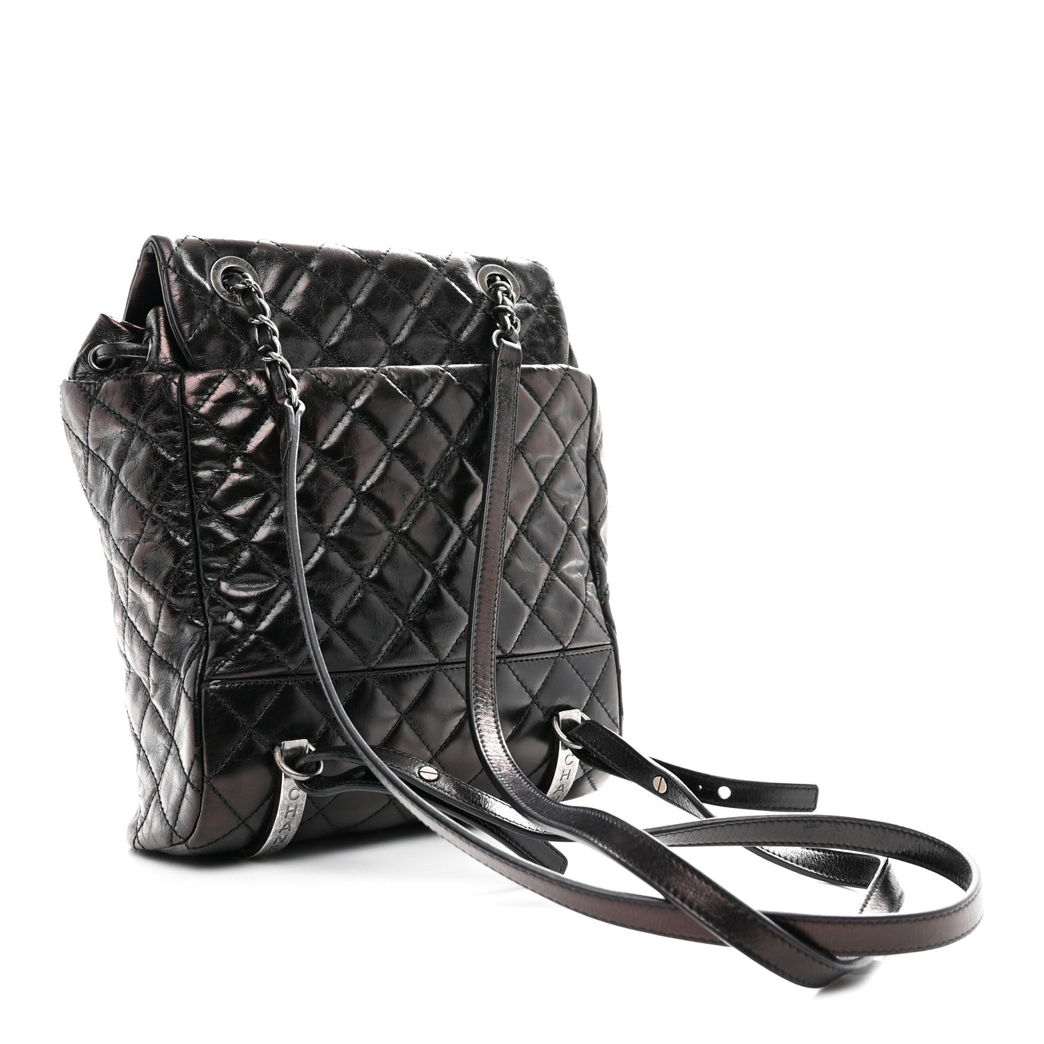 Chanel Glazed Calfskin Quilted Small Salzburg Mountain Backpack Black 3 of 10