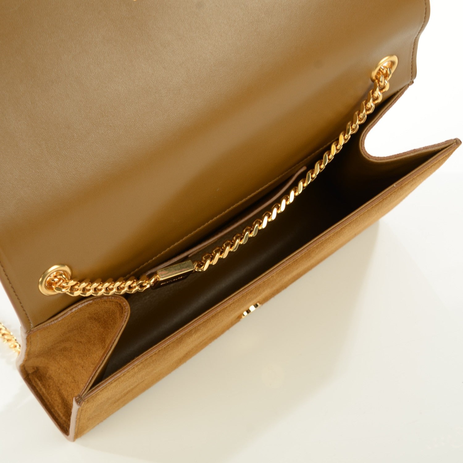 Saint Laurent Suede Medium Classic Monogram Kate Tassel Satchel Light Ochre 5 of 8