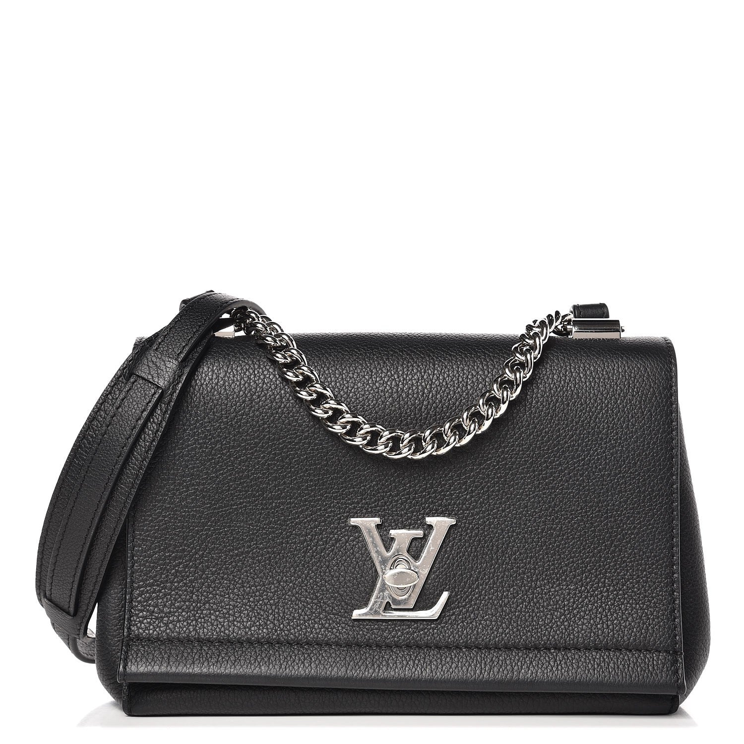 Louis Vuitton Calfskin Lockme II Chain Bag BB Black 1 of 6