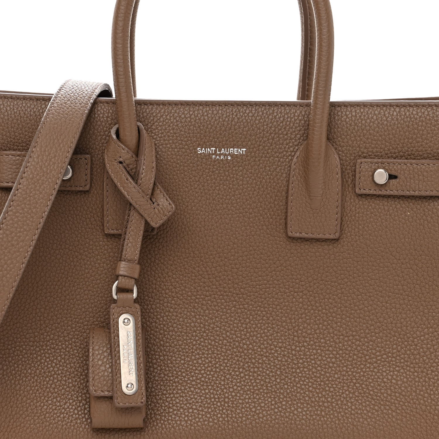 Saint Laurent Grained Calfskin Baby Sac De Jour Souple Taupe 7 of 15