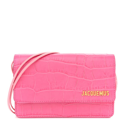 Jacquemus Calfskin Crocodile Embossed Le Riviera Pink 1 of 13