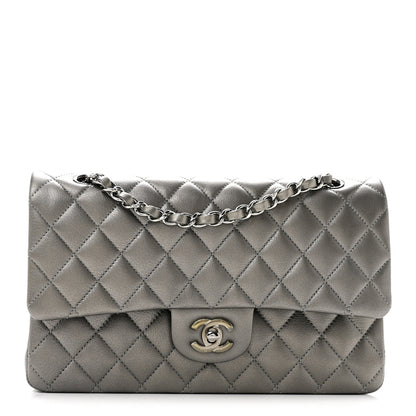 Chanel Metallic Calfskin Quilted Medium Double Flap Ruthenium 1 of 11