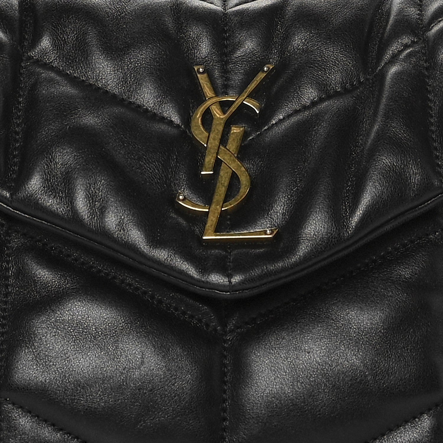 Saint Laurent Lambskin Quilted Small Loulou Puffer Monogram Chain Satchel Black 8 of 11