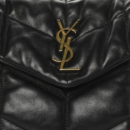 Saint Laurent Lambskin Quilted Small Loulou Puffer Monogram Chain Satchel Black 8 of 11