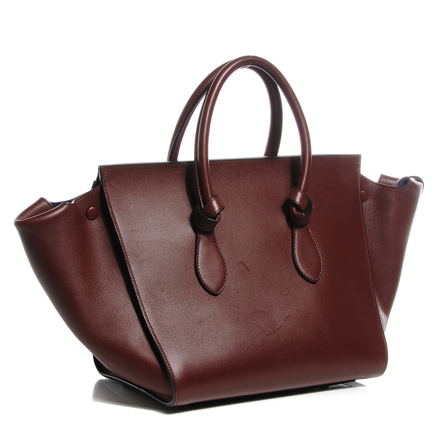 Natural Calfskin Small Tie Knot Tote Chocolate