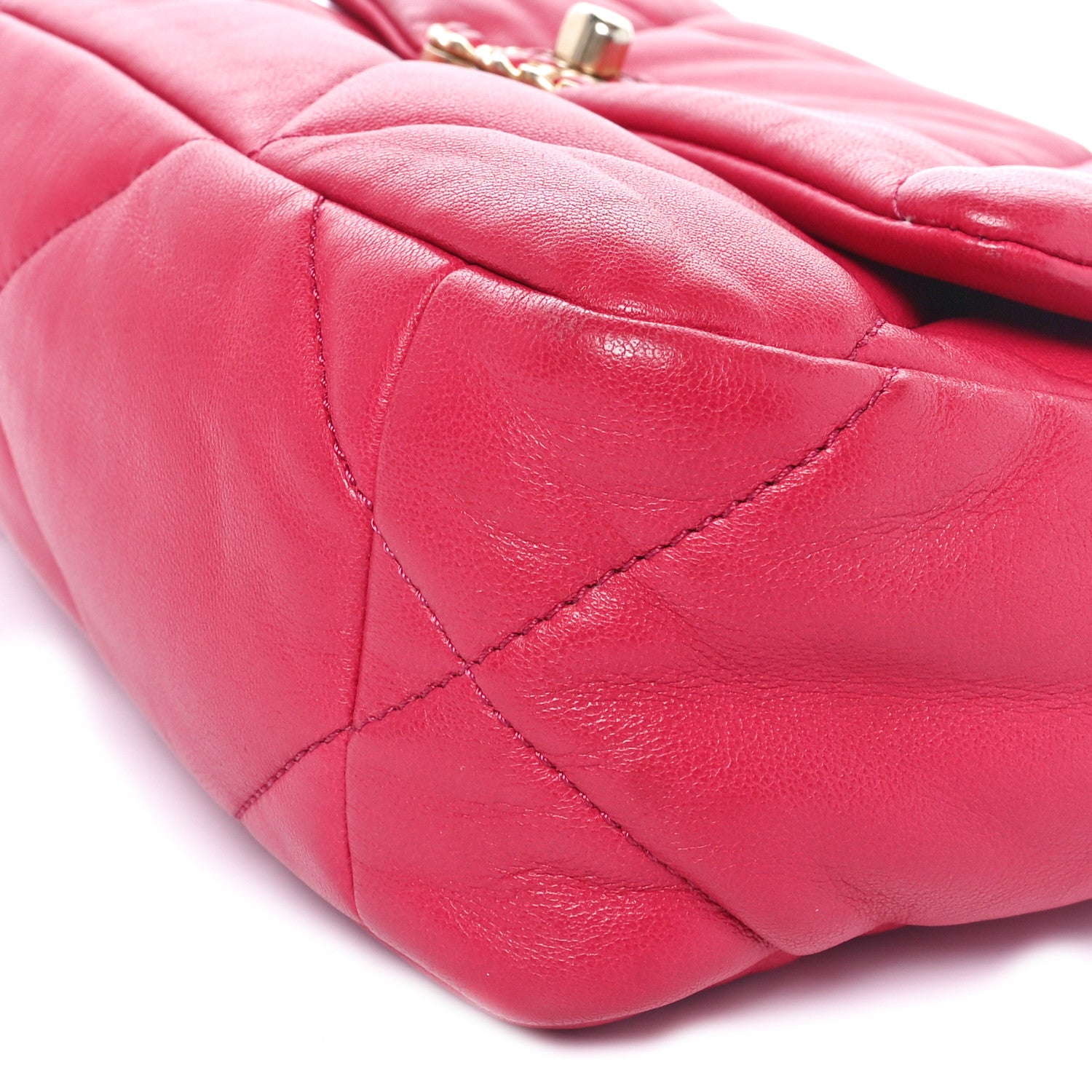 Chanel Lambskin Quilted Medium Chanel 19 Flap Dark Pink 10 of 10