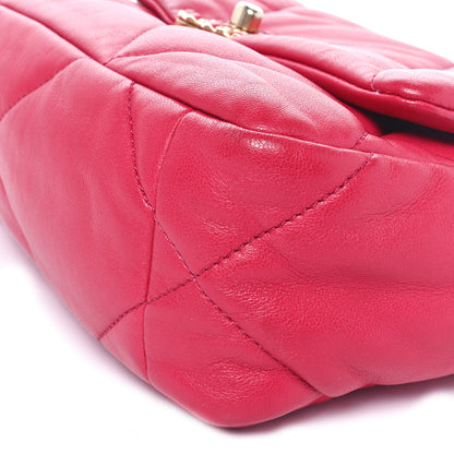 Chanel Lambskin Quilted Medium Chanel 19 Flap Dark Pink 10 of 10
