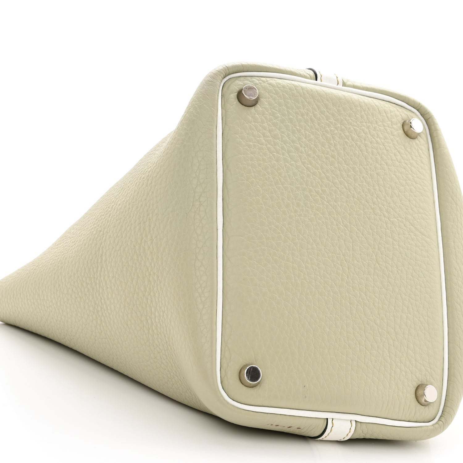 Hermes Taurillon Clemence Bi-Color Picotin 18 PM Sauge Craie 9 of 11