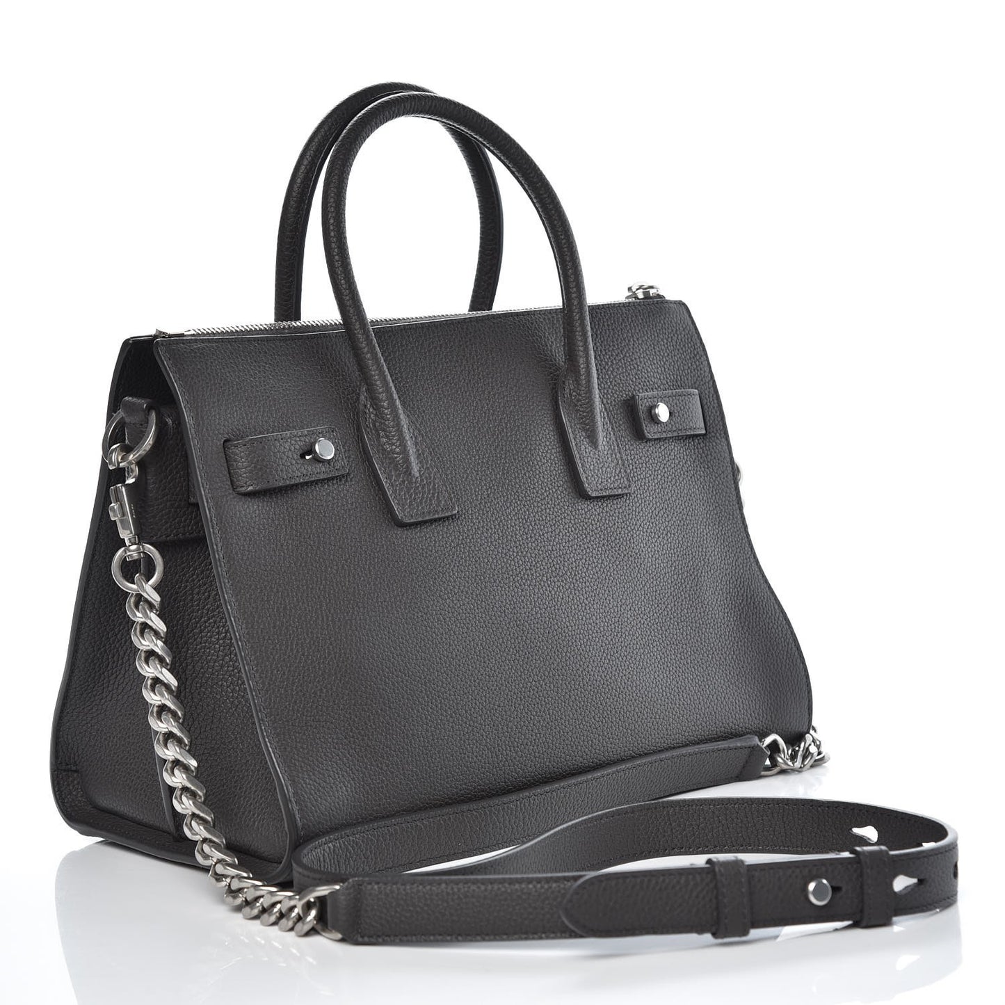 Grained Calfskin Baby Supple Sac De Jour Asphalt