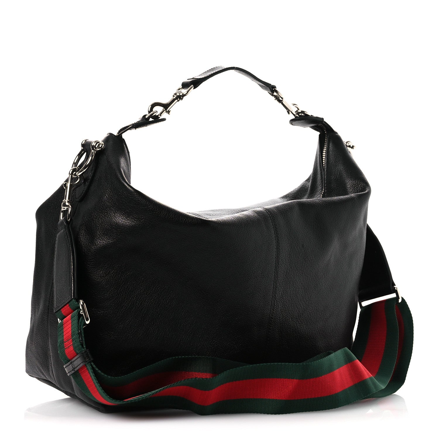Gucci Grained Calfskin Medium Brea Crossbody Bag Black 1822247