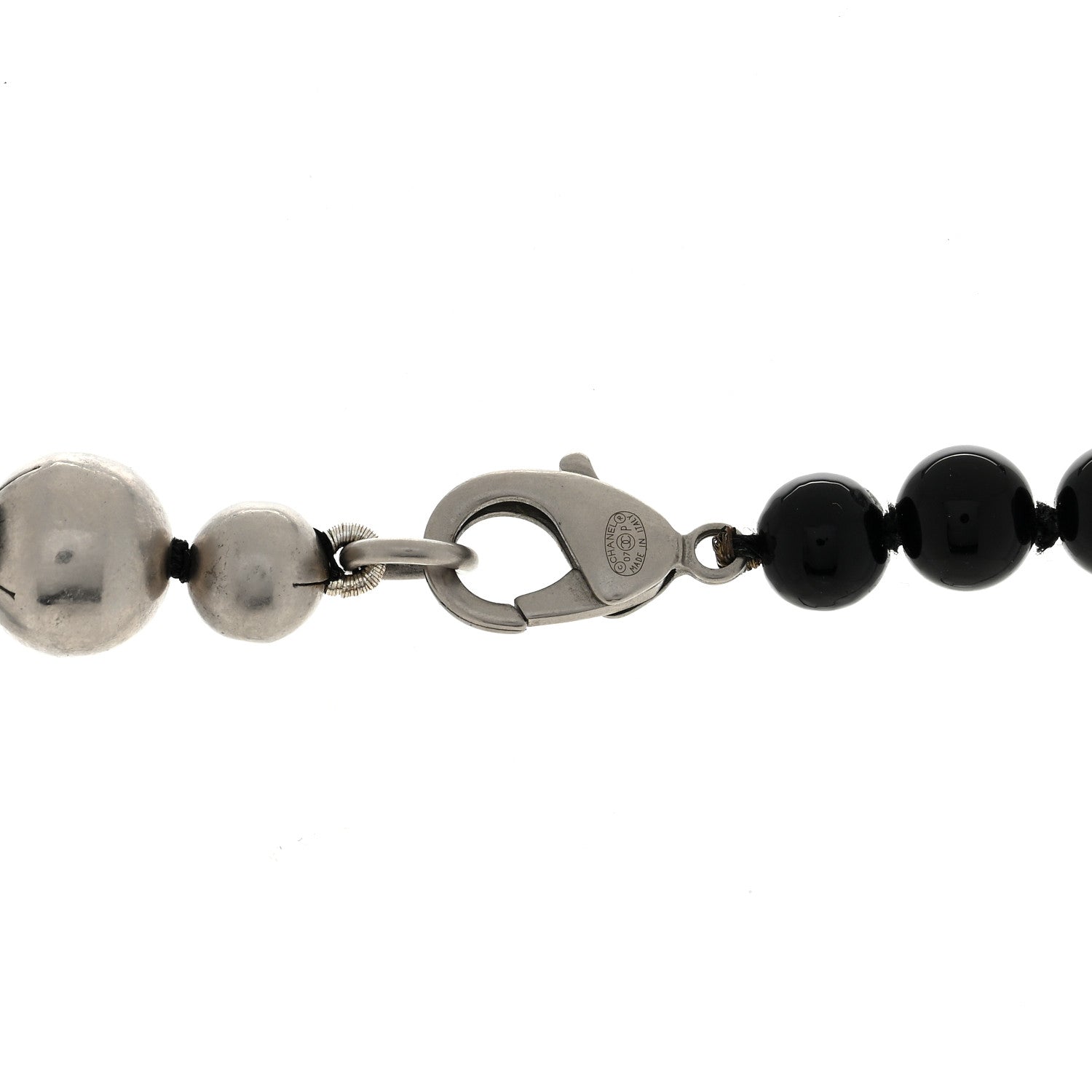 Chanel Ruthenium Pearl Beaded CC Long Necklace Black 4 of 4