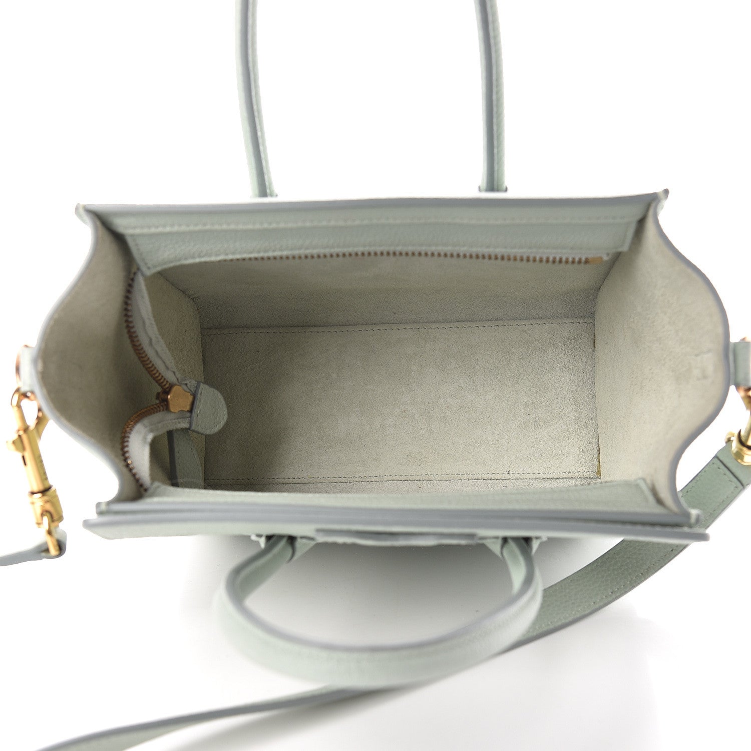 Celine Drummed Calfskin Nano Luggage Almond 5 of 18