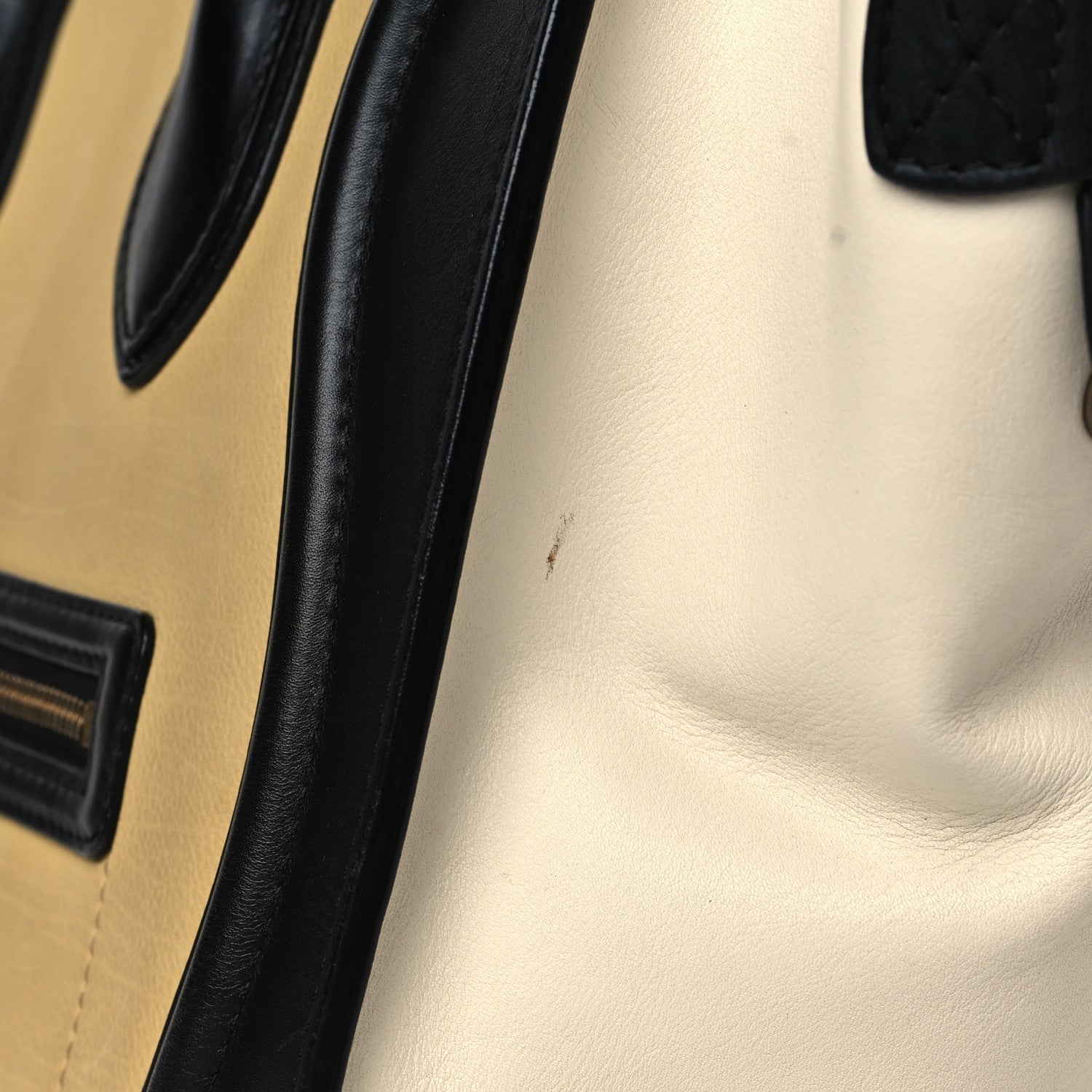 Celine Velluto Calfskin Mini Tri-Color Luggage Vanilla 10 of 13