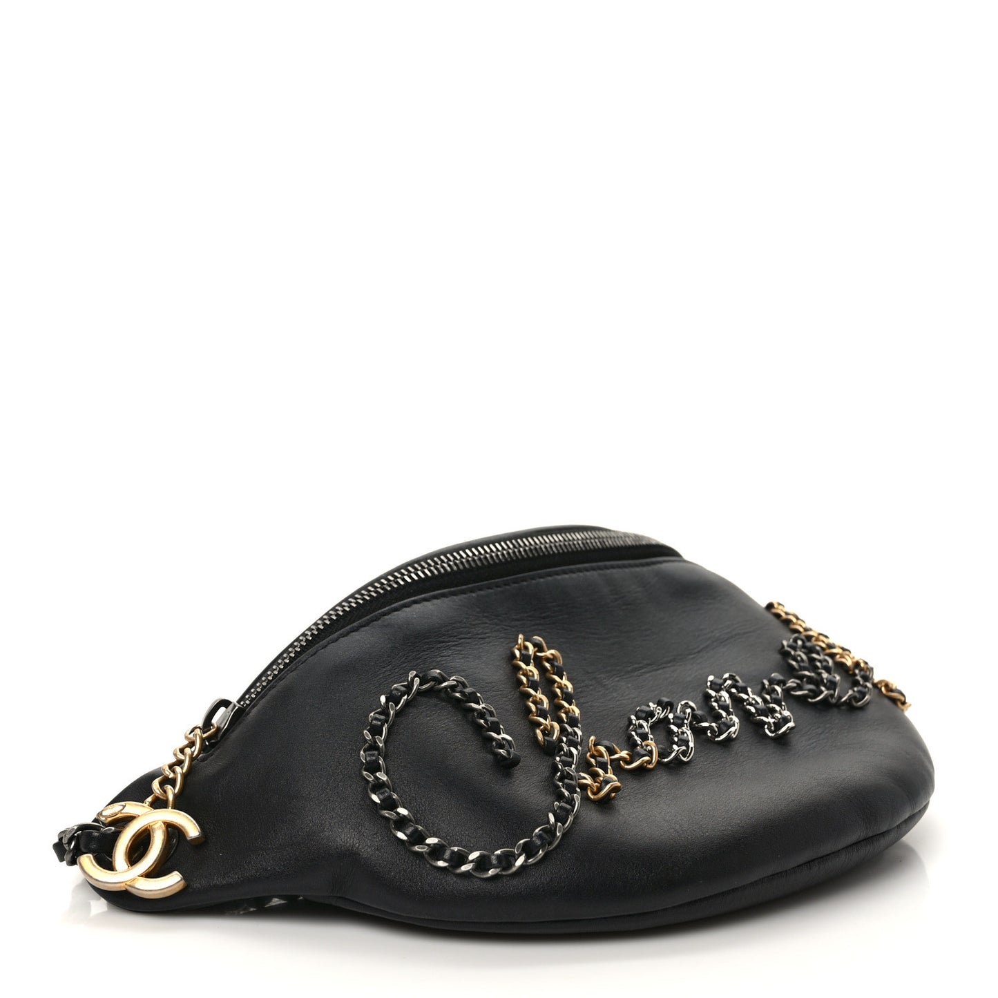 Calfskin Chain 20s Signe Waist Bag Black