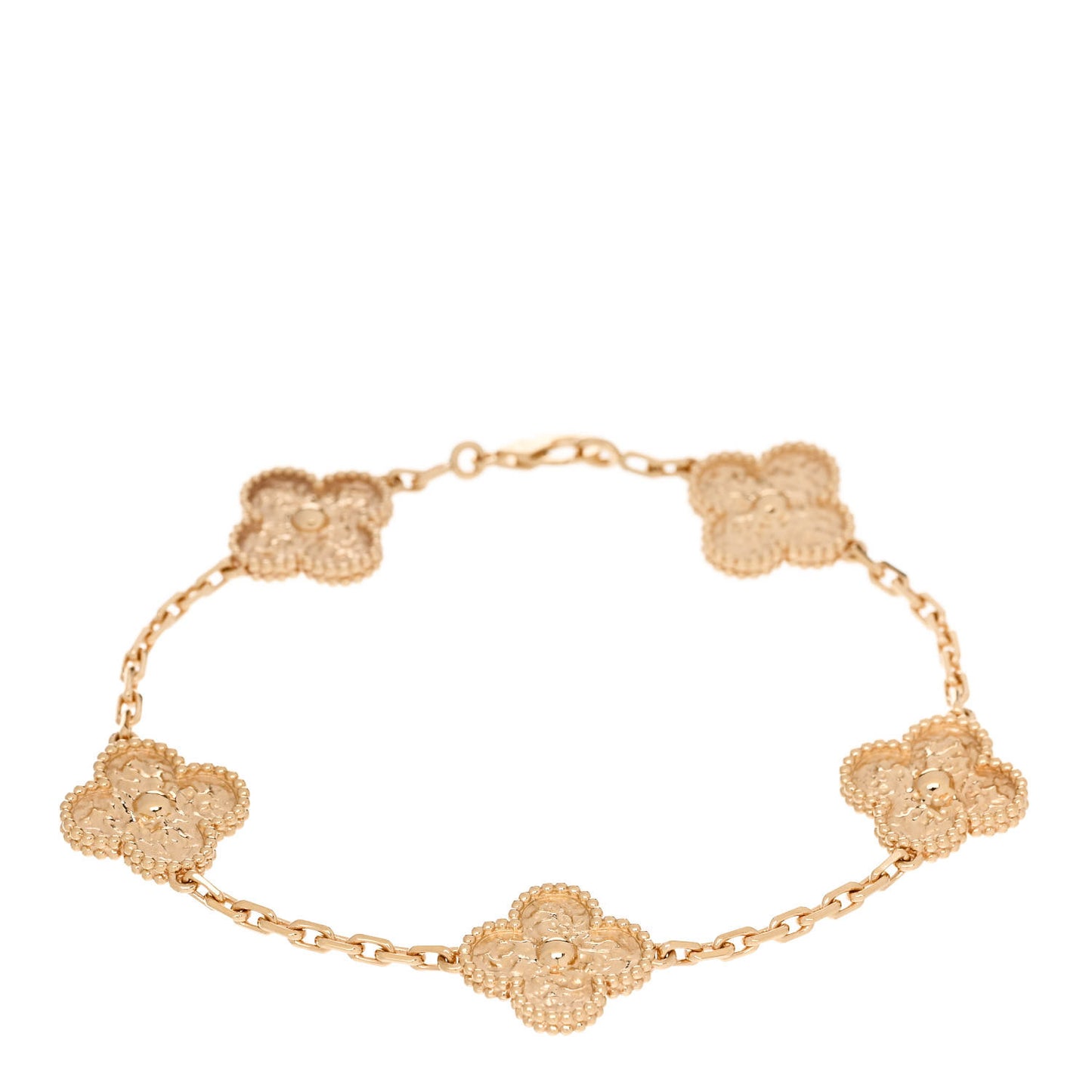 18K Yellow Gold 5 Motifs Vintage Alhambra Bracelet