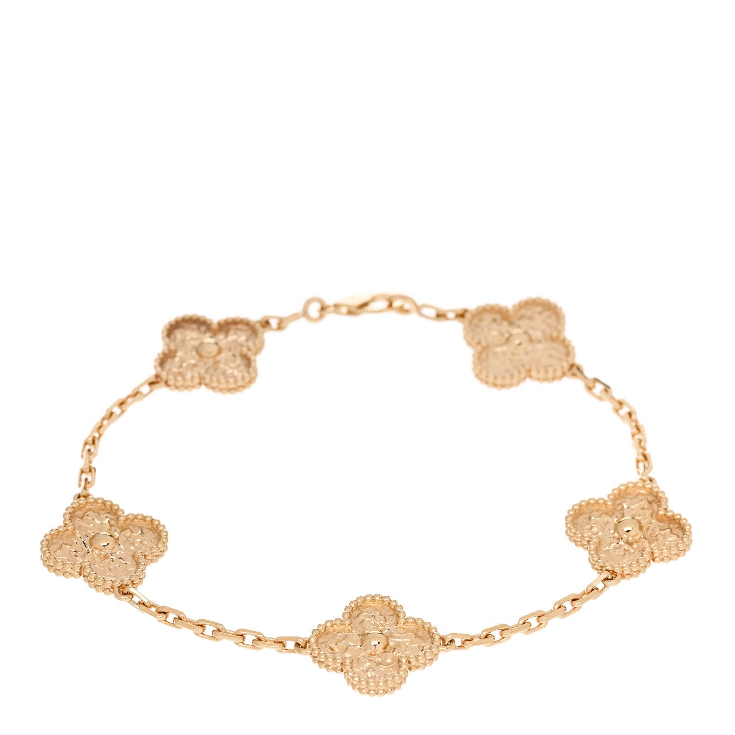 Van Cleef & Arpels 18K Yellow Gold 5 Motifs Vintage Alhambra Bracelet 1 of 4