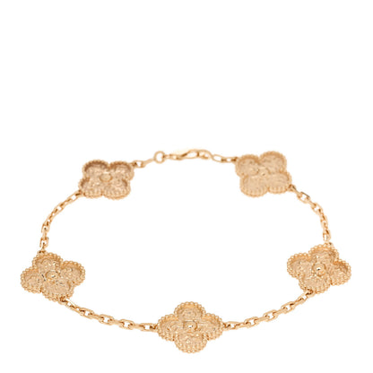Van Cleef & Arpels 18K Yellow Gold 5 Motifs Vintage Alhambra Bracelet 1 of 4