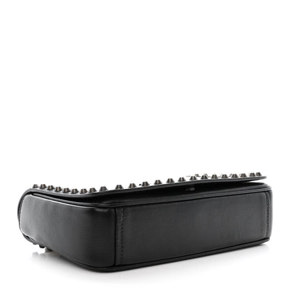 Prada Glace Calfskin Studded Crossbody White Black 4 of 14