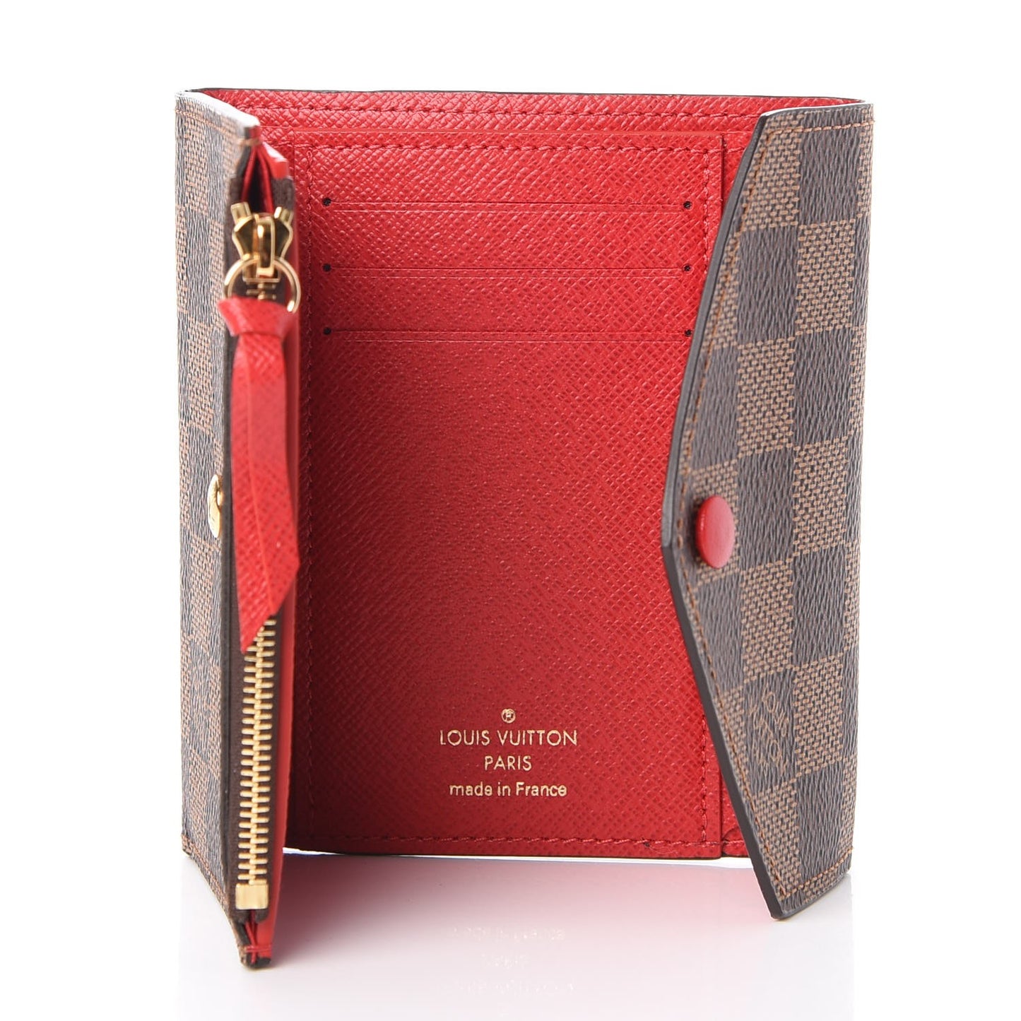 Damier Ebene Victorine Wallet Red