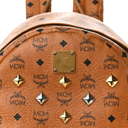 MCM Visetos Medium Sprinkle Stud Stark Backpack Cognac 14 of 14