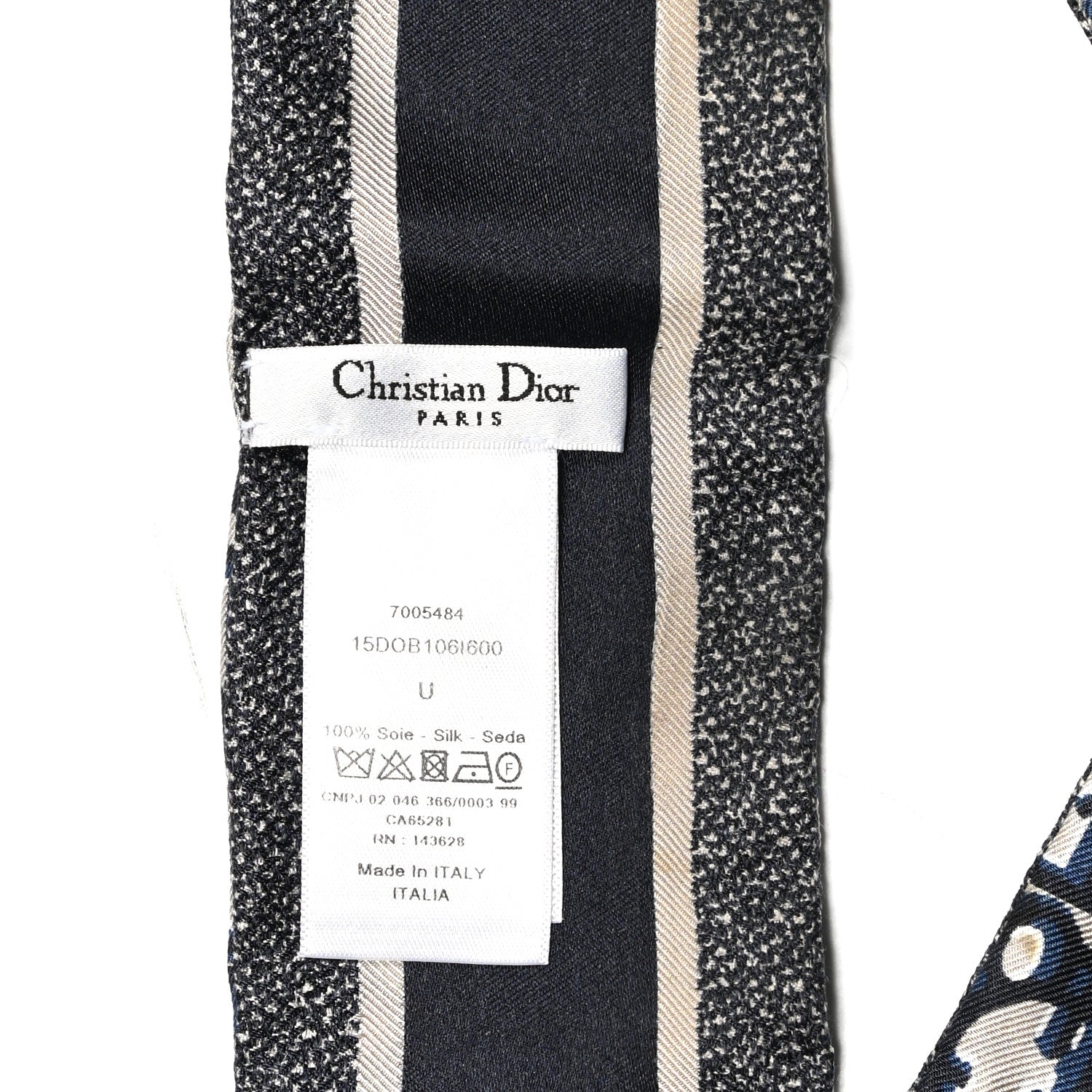 Christian Dior Silk Oblique Mitzah Scarf Blue 3 of 4