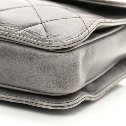 Chanel Glazed Calfskin Quilted Large Perfect Edge Flap Grey 10 of 11