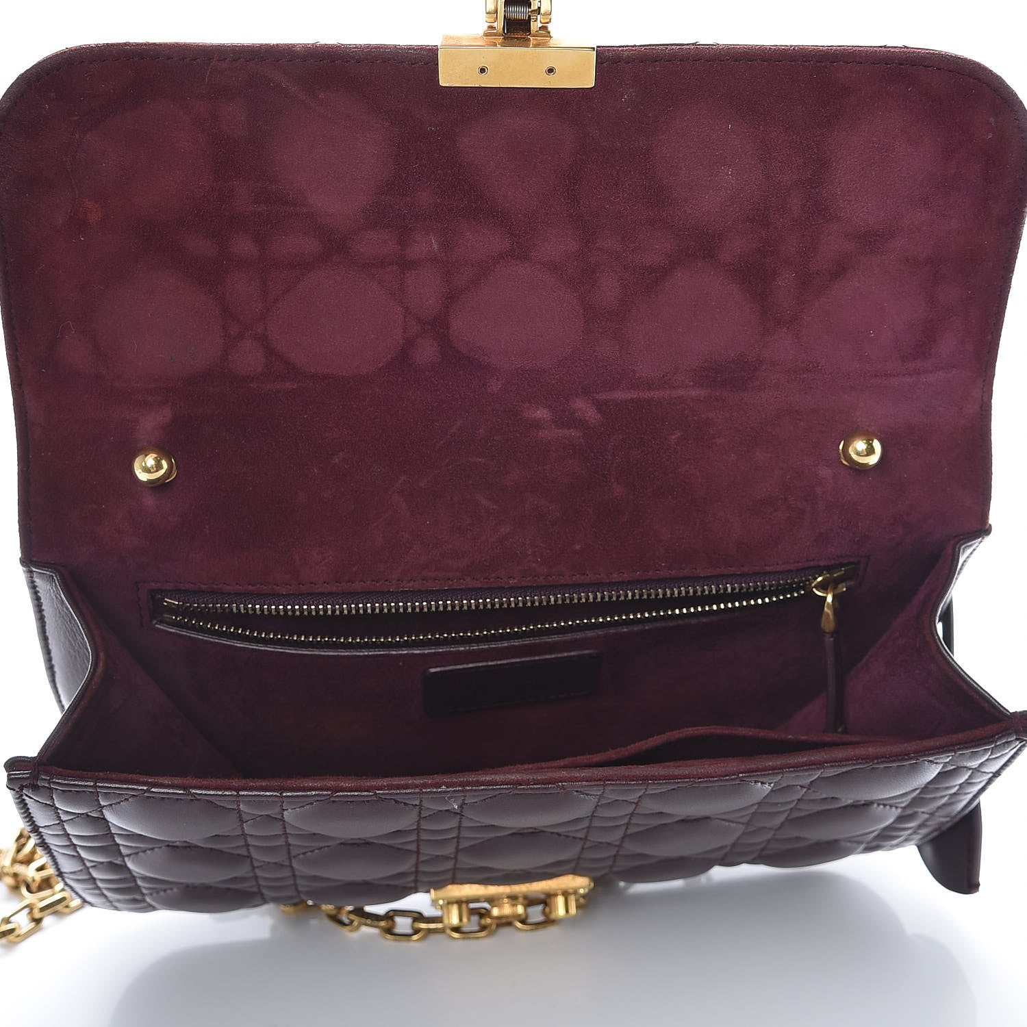 Christian Dior Lambskin Cannage Large Dioraddict Flap Bag Burgundy 5 of 15