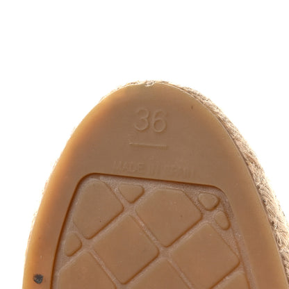 Chanel Lambskin CC Espadrilles 36 Beige Black 7 of 10