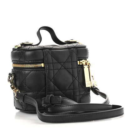 Christian Dior Lambskin Cannage Micro Lady Dior Vanity Case Black 3 of 8