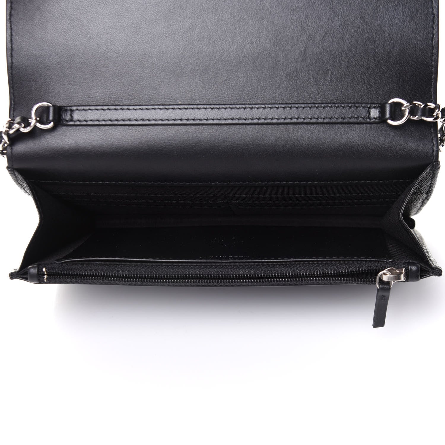 Chanel Caviar Camellia Embossed Wallet On Chain WOC Black 4 of 11