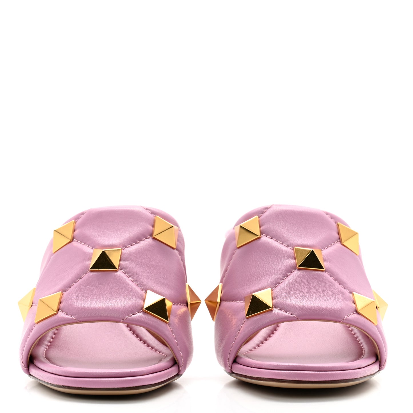 Nappa Quilted Roman Stud 65mm Slide Sandals 38.5 Giacinto