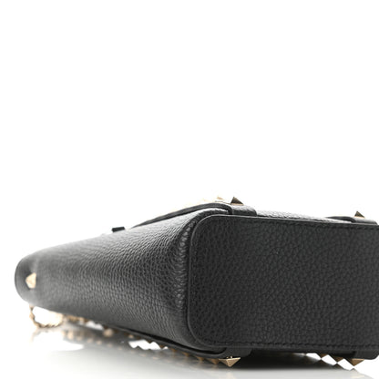 Valentino Garavani Pebbled Calfskin Rockstud North-South Crossbody Bag Black 8 of 9