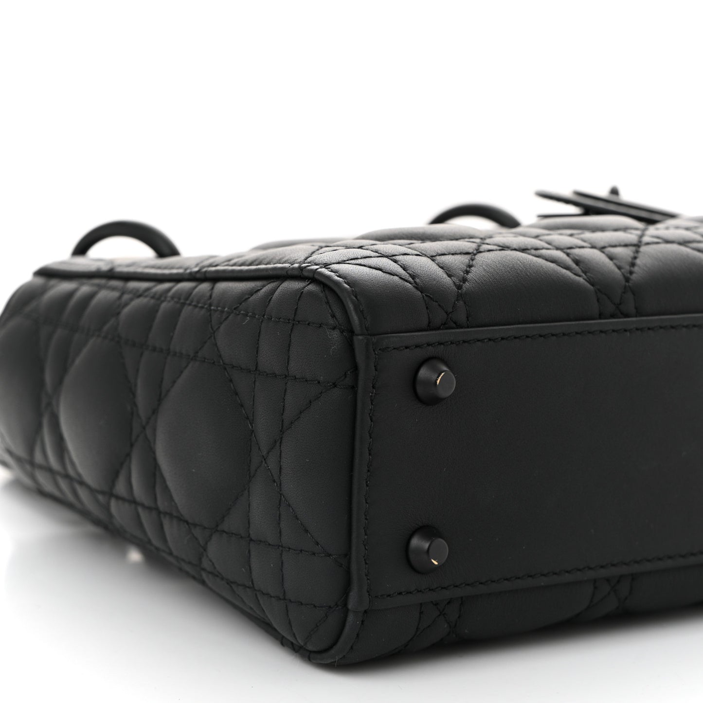 Ultra Matte Calfskin Cannage Mini Lady Dior Black