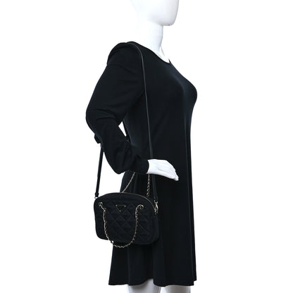 Prada Nylon Tessuto Impuntu Quilted Bandoliera Crossbody Bag Black 3 of 9