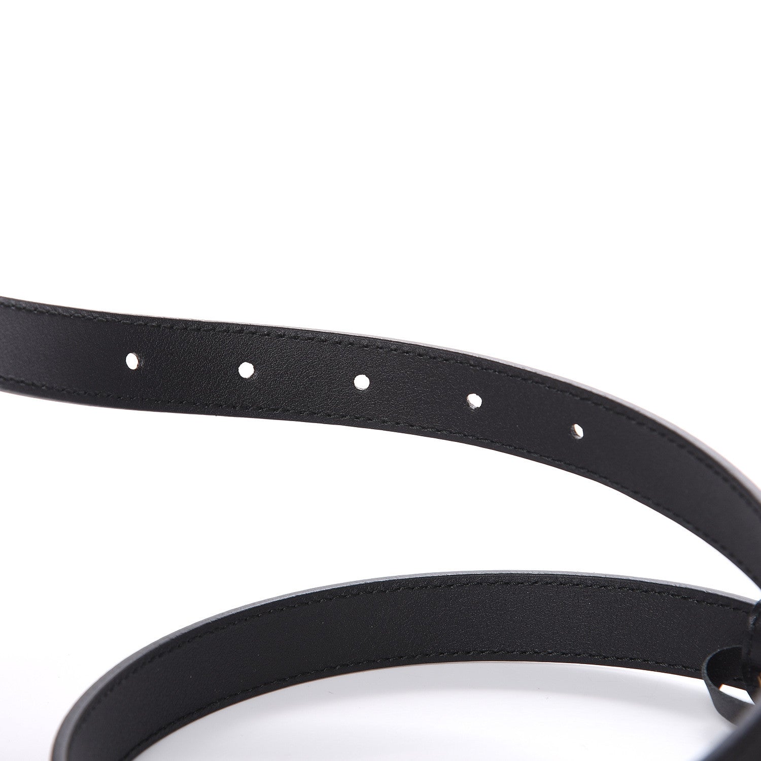 Gucci Calfskin Pearl Double G 20mm Belt 65 26 Black Cream 4 of 6