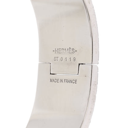 Hermes Enamel Wide Clic Clac H Bracelet PM Rainbow Bleu 4 of 5