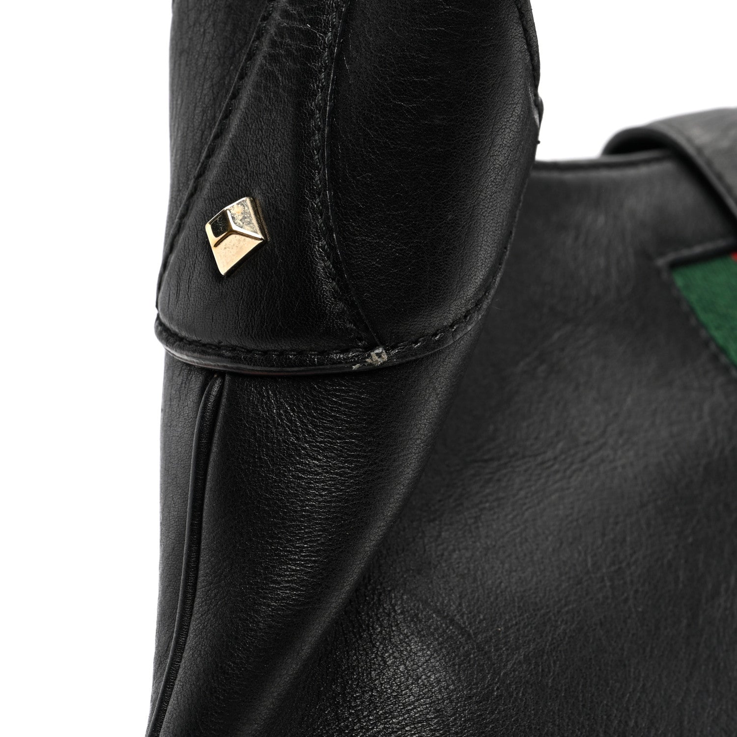 Gucci Calfskin Web Piston Lock Jackie O Hobo Black 11 of 11