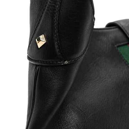 Gucci Calfskin Web Piston Lock Jackie O Hobo Black 11 of 11