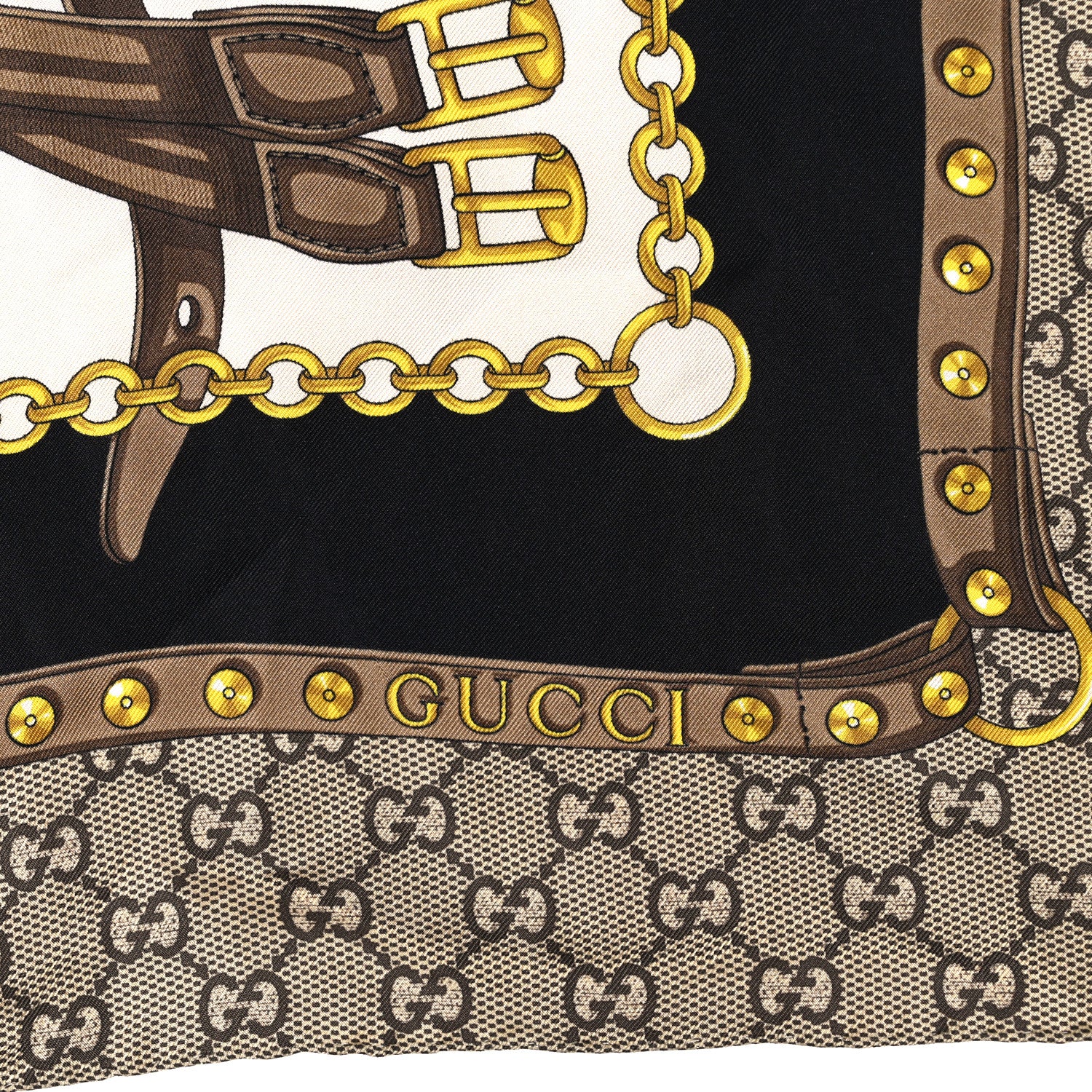 Gucci Silk Twill GG Monogram New Panshie Square Scarf Black Dark Purple 2 of 4