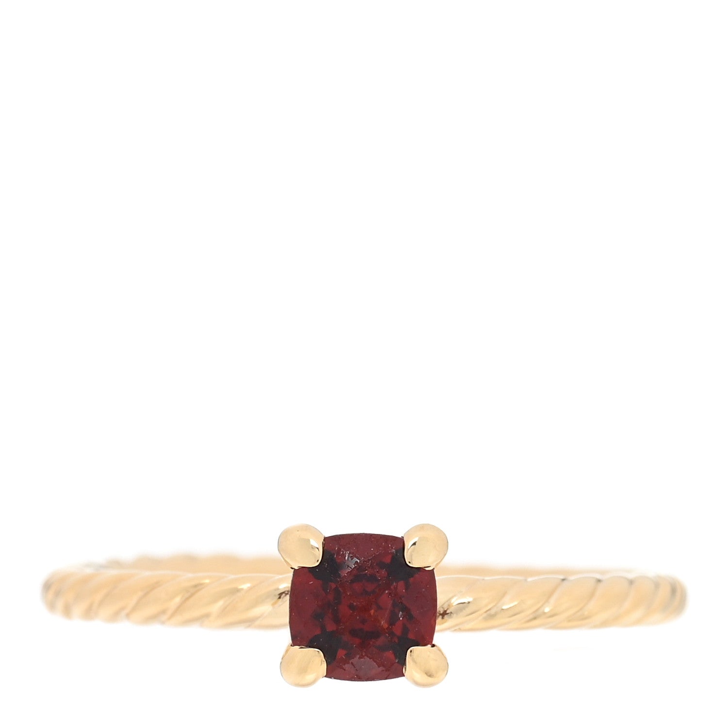 David Yurman 18K Yellow Gold Garnet 4mm Chatelaine Kids Ring 46 3.75 1 of 5