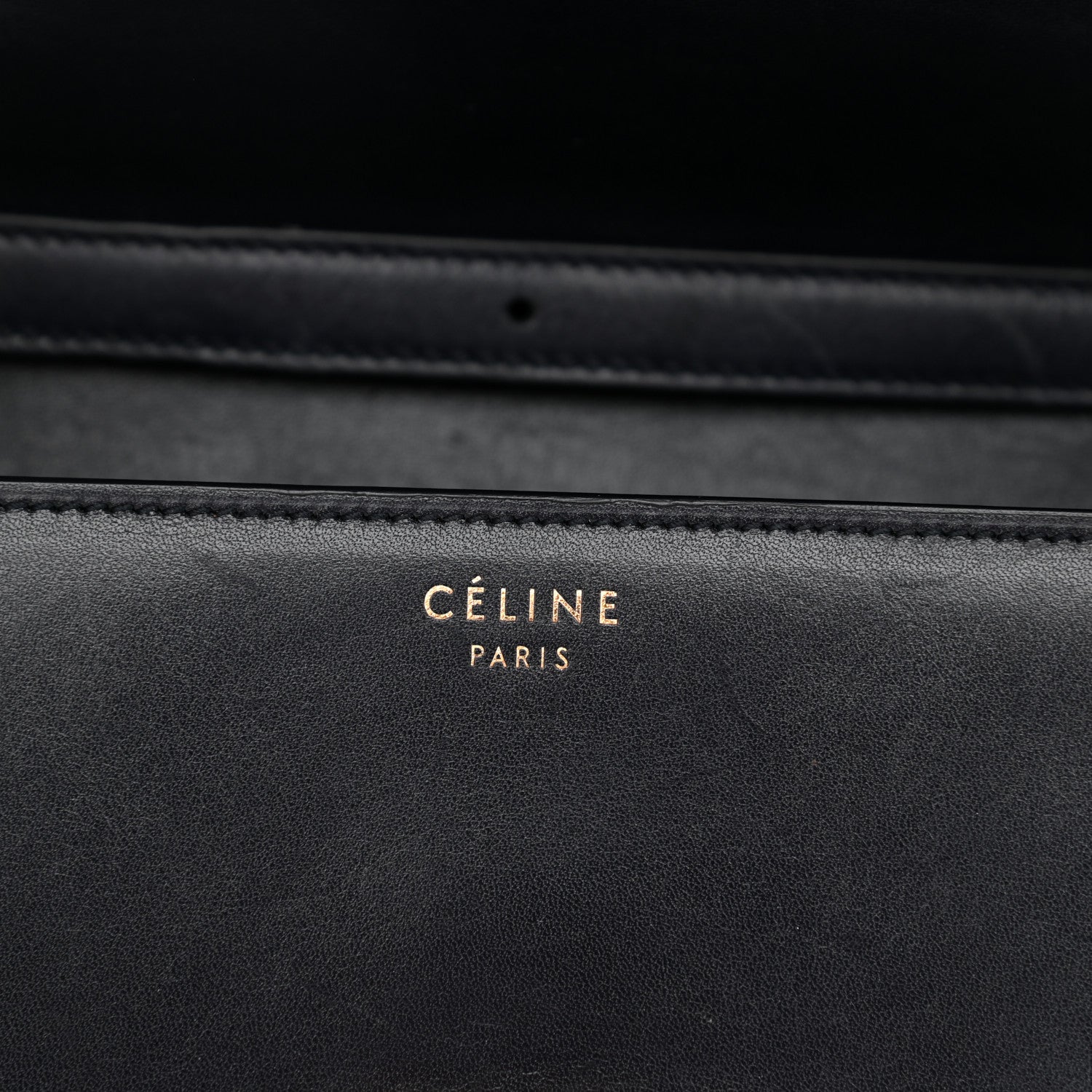 Celine Ostrich Leg Medium Classic Box Flap Bag Dark Blue 6 of 12