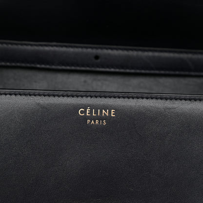 Celine Ostrich Leg Medium Classic Box Flap Bag Dark Blue 6 of 12