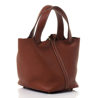 Hermes Taurillon Clemence Picotin Lock 18 PM Gold 2 of 4