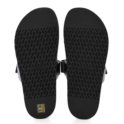 Hermes Epsom Mens Chypre Sandals 42.5 Black Bleu Celeste 5 of 11