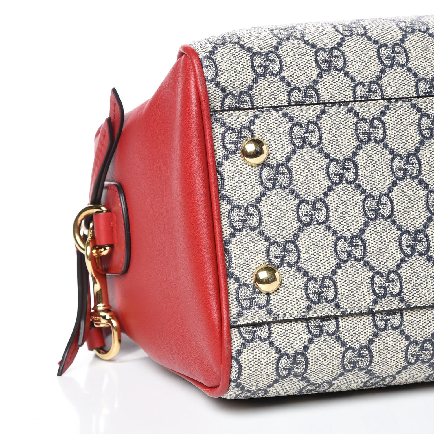 Gucci GG Supreme Monogram Small Boston Beige Blue Hibiscus Red 8 of 10