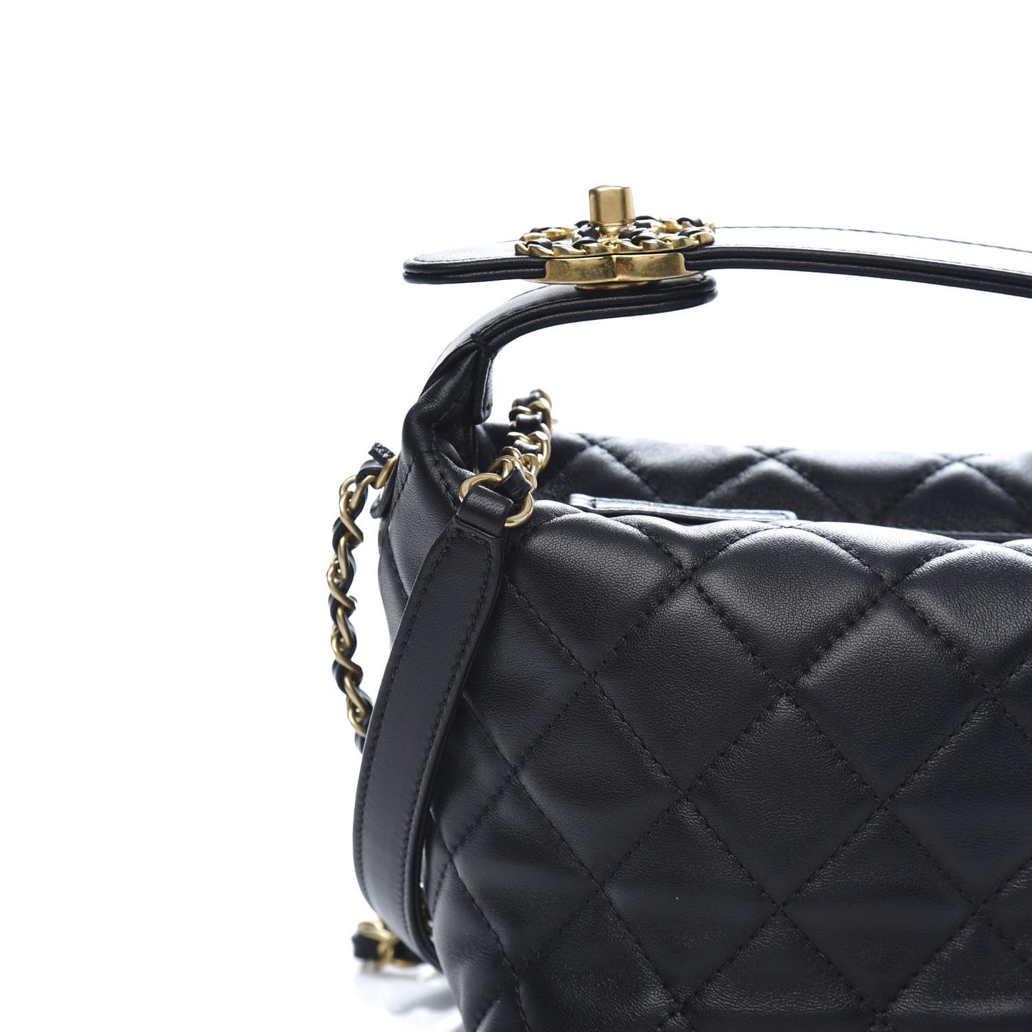 Lambskin Quilted Small Perfect Meeting Hobo Black
