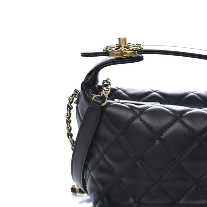Chanel Lambskin Quilted Small Perfect Meeting Hobo Black 8 of 14