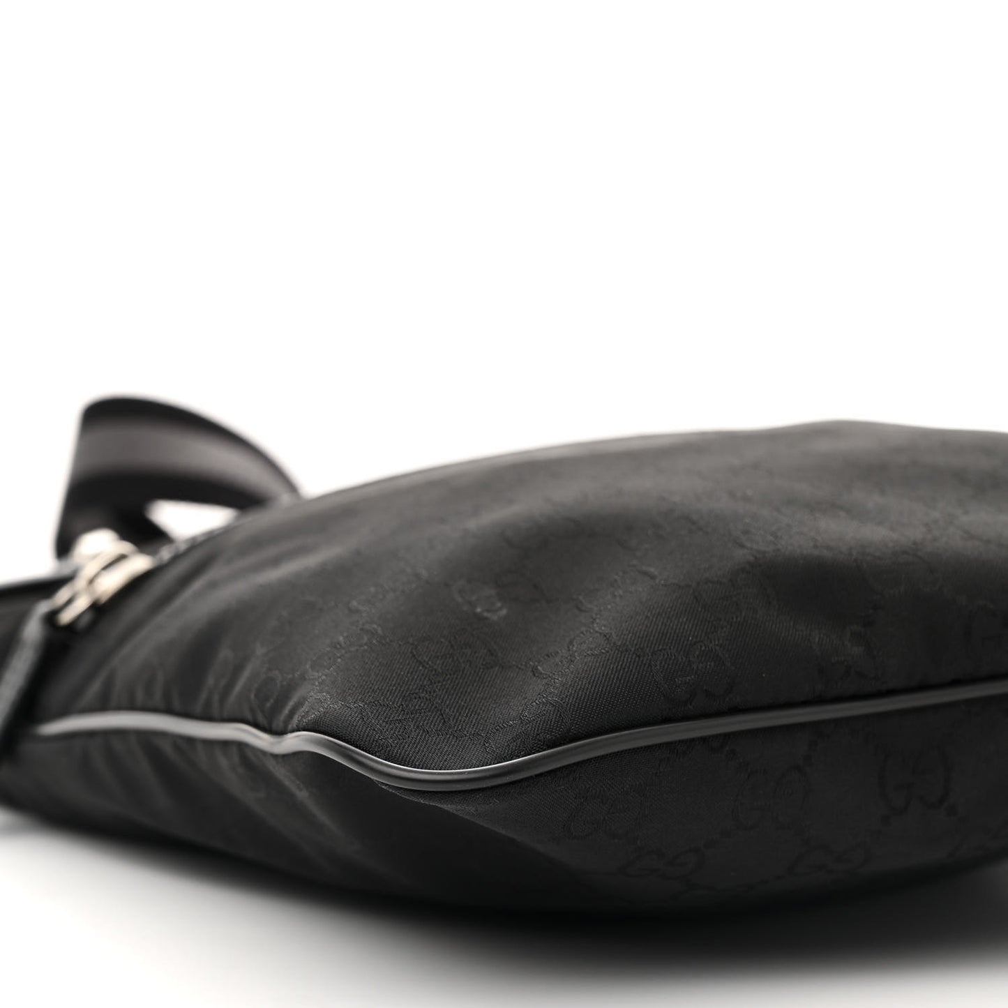 Nylon Monogram Small Flat Messenger Bag Black
